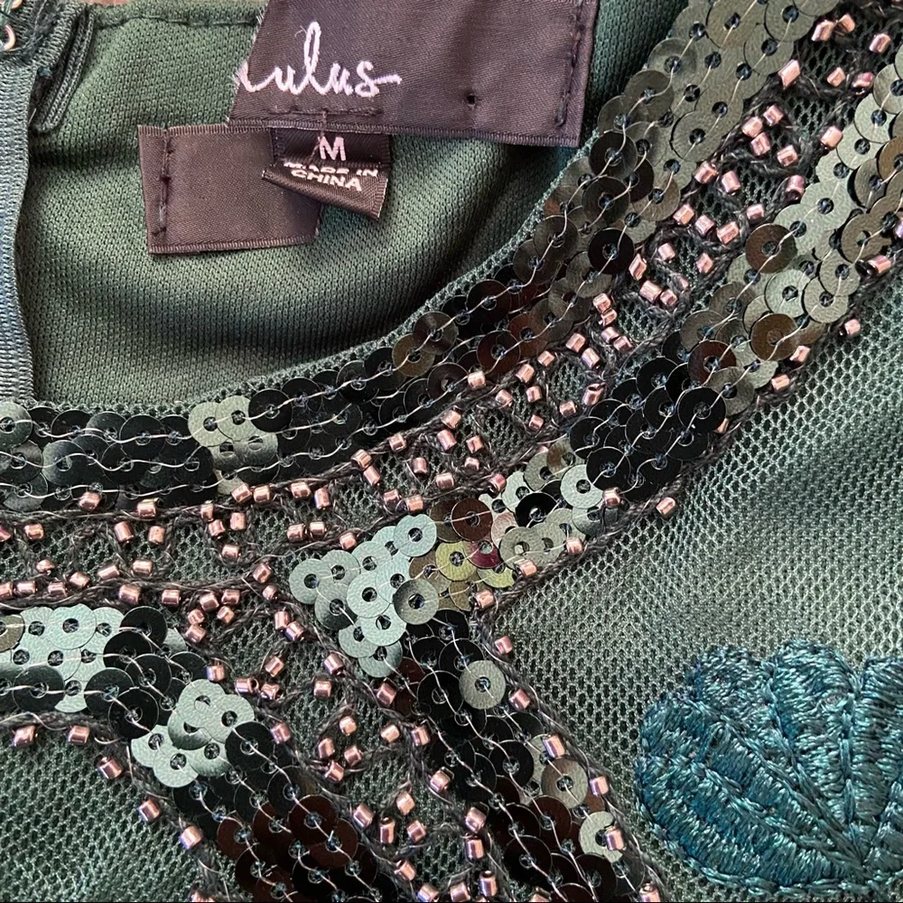 Lulu's Emerald Sequin Mini Dress - Picture 4 of 15